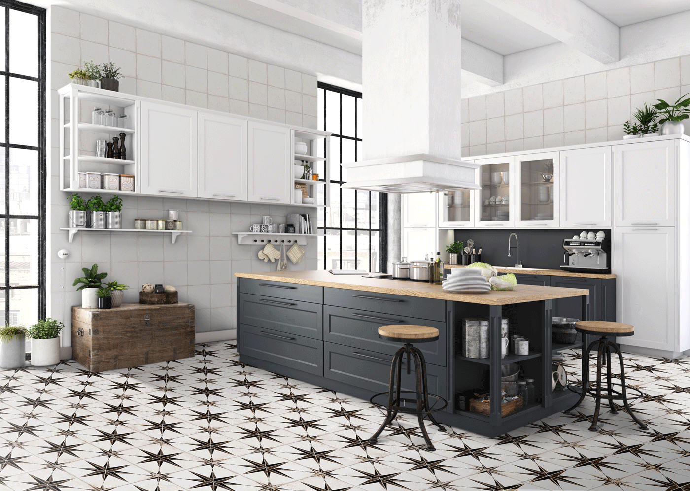 Orion kitchen hydraulic tiles